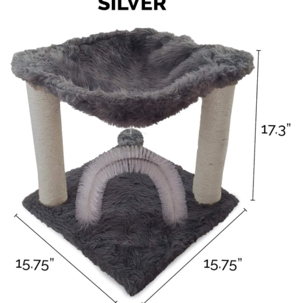 15 . 75 " Tall Playground for Indoor Cats , Ft . Sisal Scratching Post - Picture 2 of 7